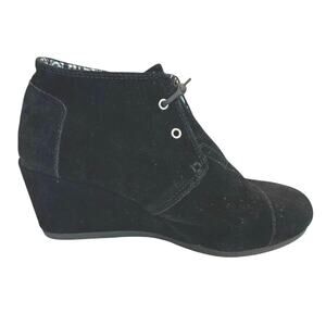 TOMS Women's Desert Wedge Ankle Booties Black Size 7.5 Chukka